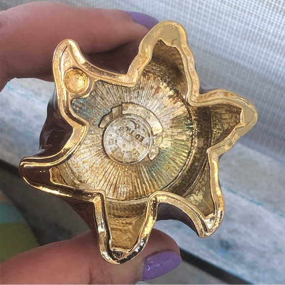 Edgar Berebi Vintage Limited Edition Enamel Trinket Box Lid Doubles As A Brooch - Picture 9 of 14